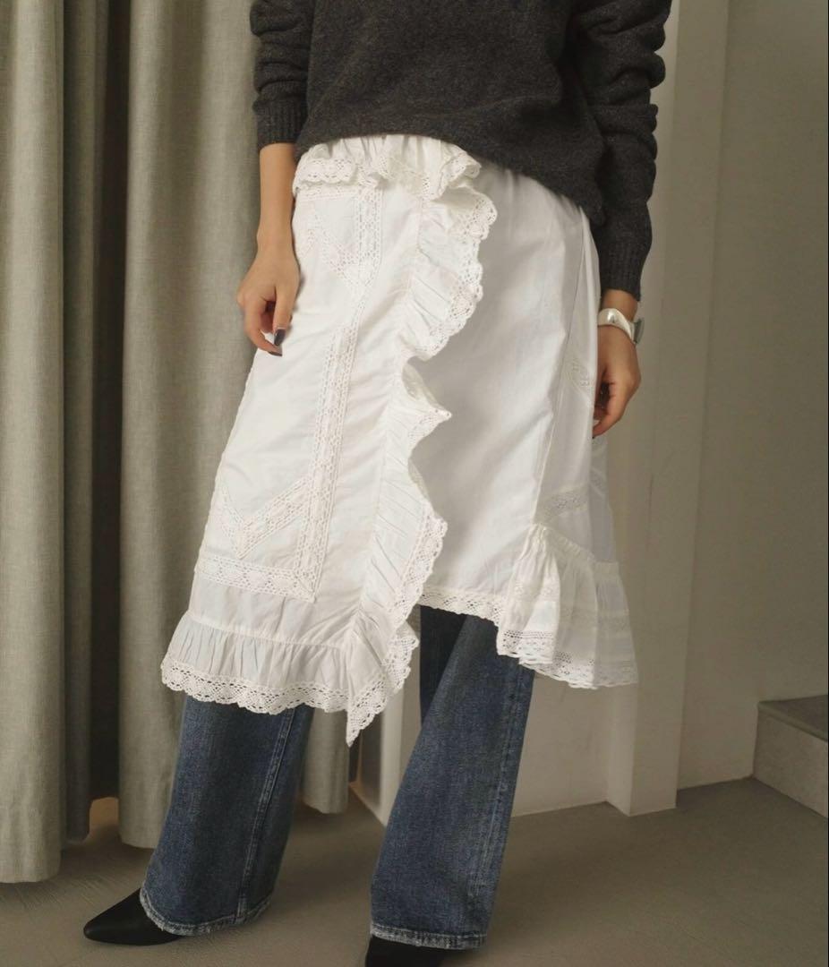 スカート crinkle crinkle crinkle apron skirt