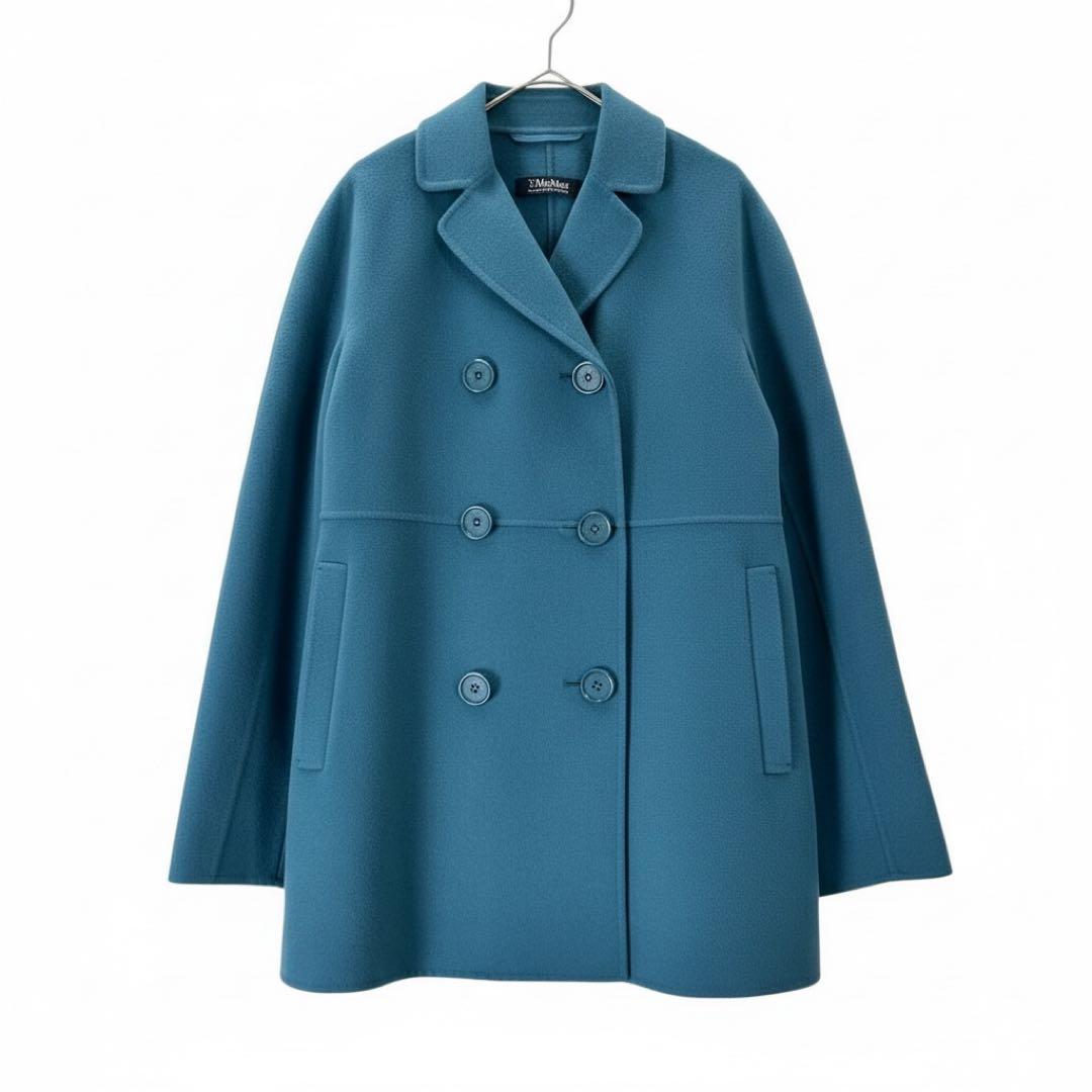 Max Mara クチートアマーノ ダブルブレスト コート ピーコート ブルー