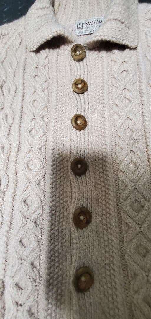 インバーアラン 3A 襟付きフルボタンカーディガン スコットランド製