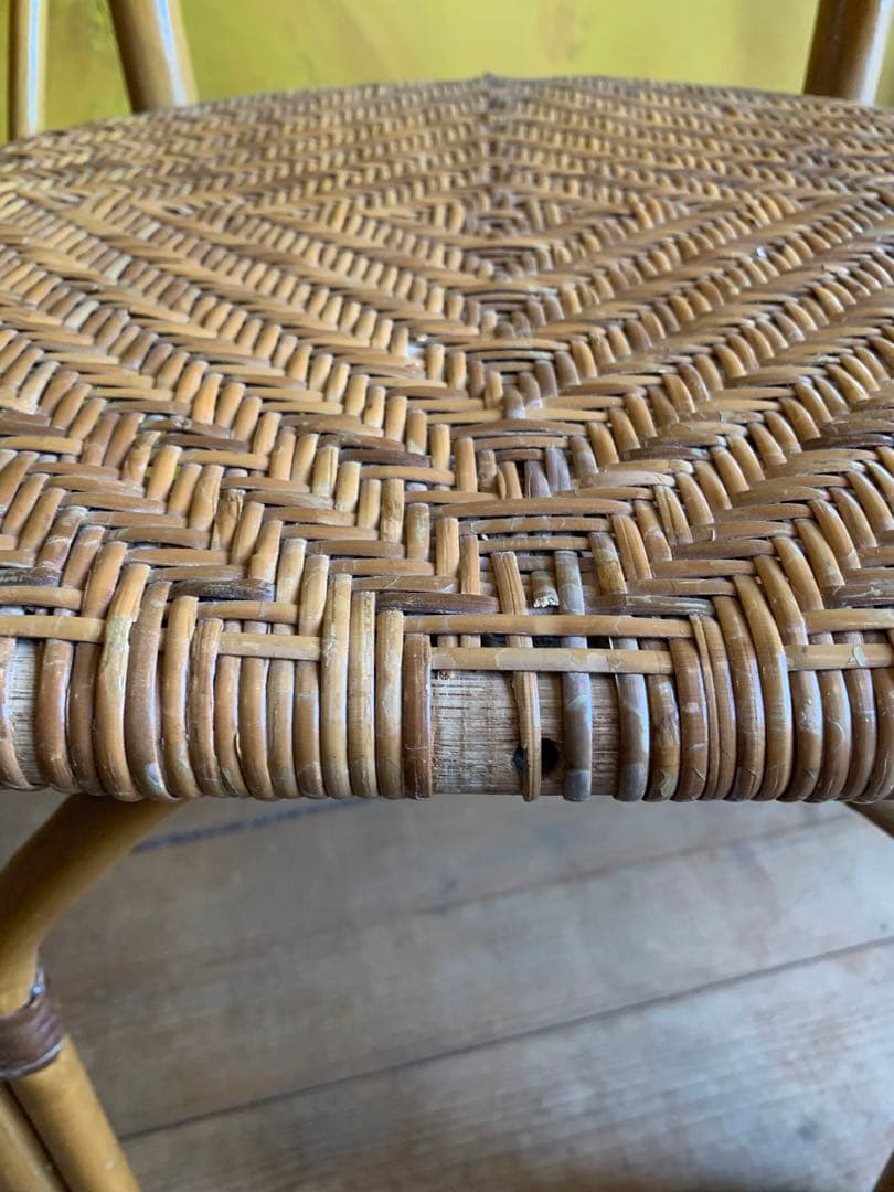 アンティークラタン椅子二脚セット