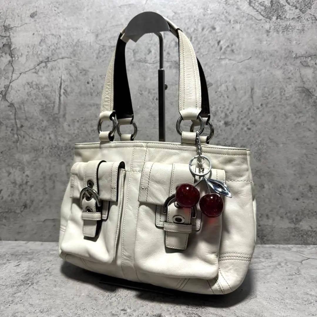美品✨️Coach Soho Leather Boston Bag WH