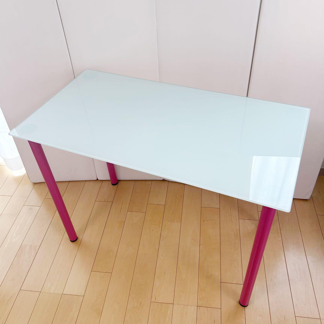 IKEA　VIKA GLASHOLM オールドイケア　ガラステーブル　ピンク廃盤