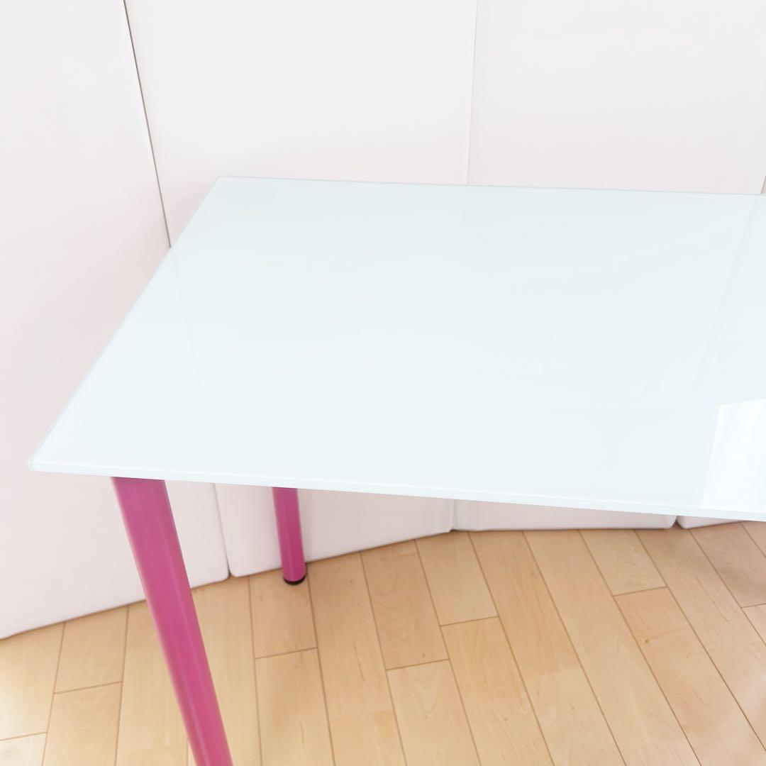 IKEA　VIKA GLASHOLM オールドイケア　ガラステーブル　ピンク廃盤