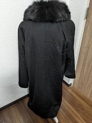 279　カシミヤ　カシミア　100％　ロングコート　毛皮　フォックス