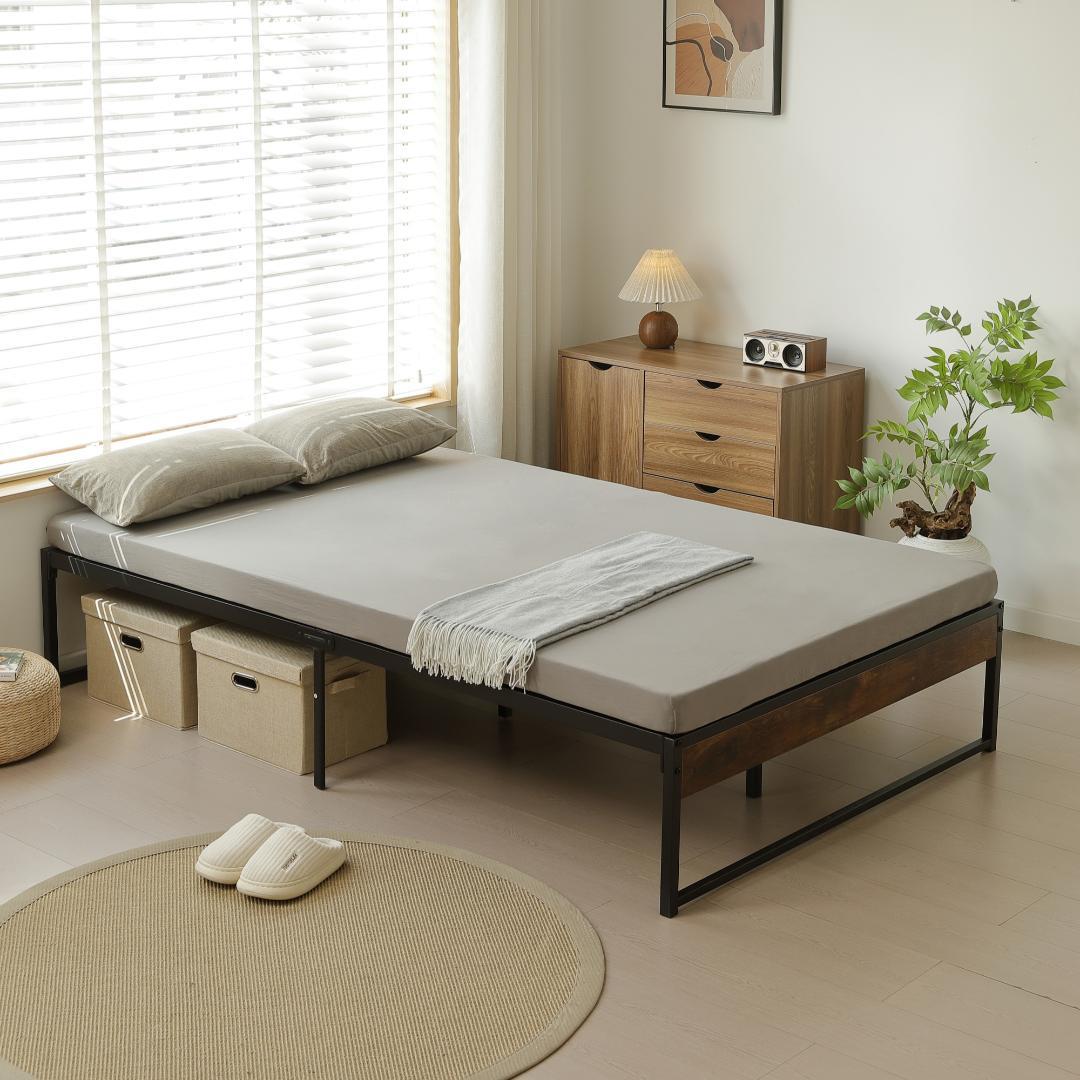 【ダブル D】ベッドフレーム パイプベッド シングルベッド 要組立品 ブラック