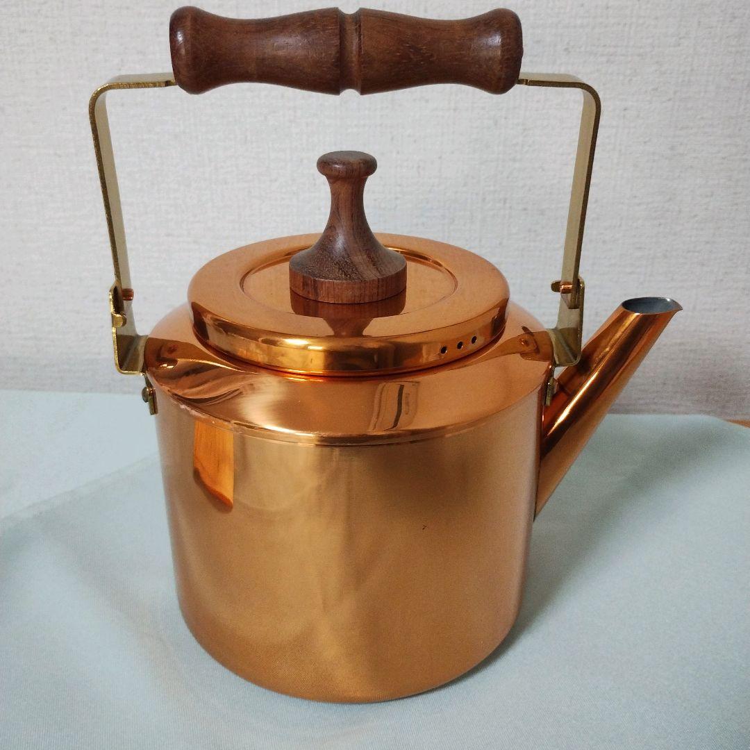 森井金属MORICO カナディアンケトル 銅製丸型やかん 木製ハンドル付き