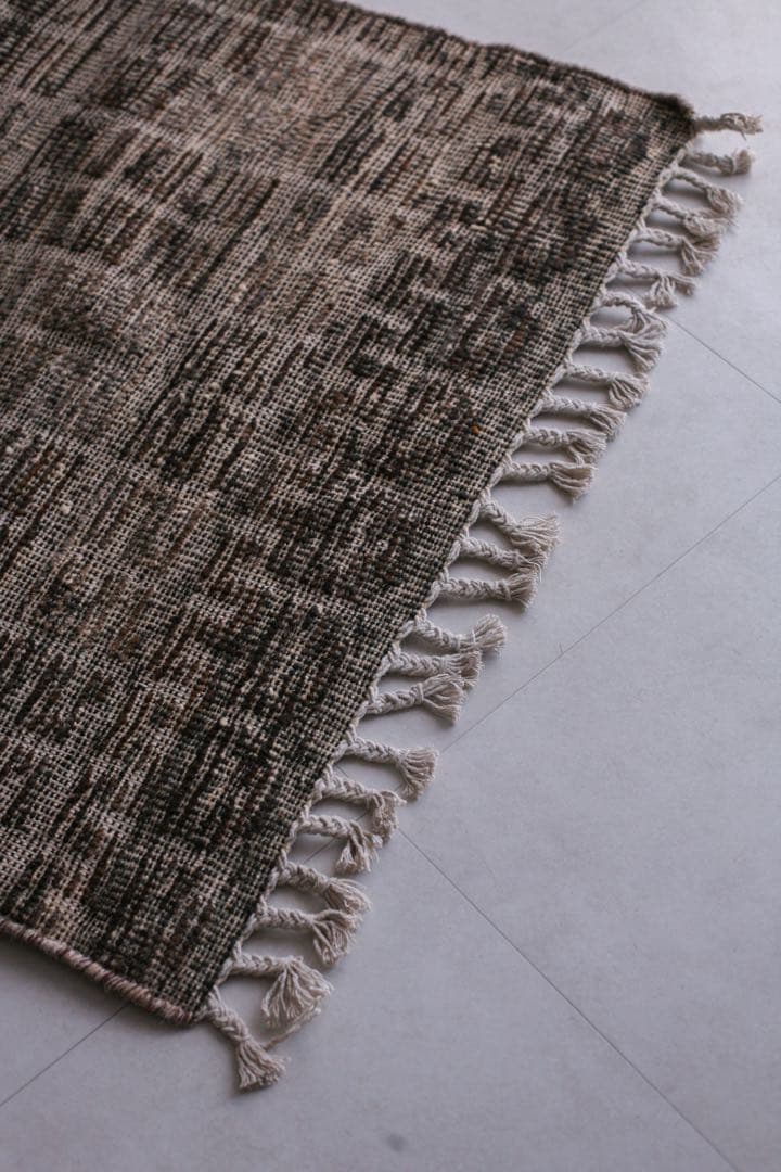 189×87 モロッコ　ベニワレン　新品　ウール　生成り　ブラウン　ベージュ