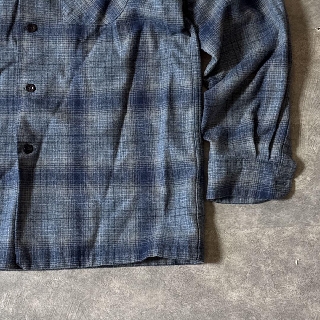 や*ず様 ペンドルトン ボードシャツ L ウール チェック ブルー グレー　メン