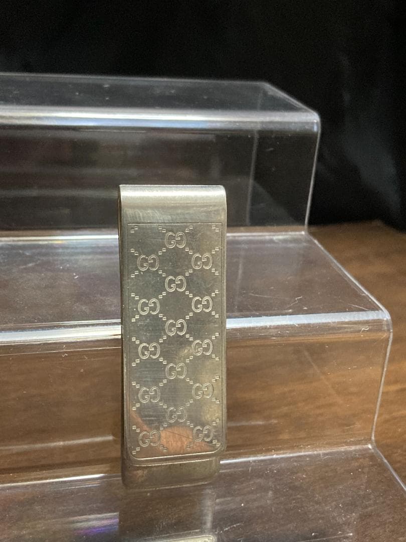 グッチ マネークリップ GG柄 グッチシマ ダブルG シルバー925