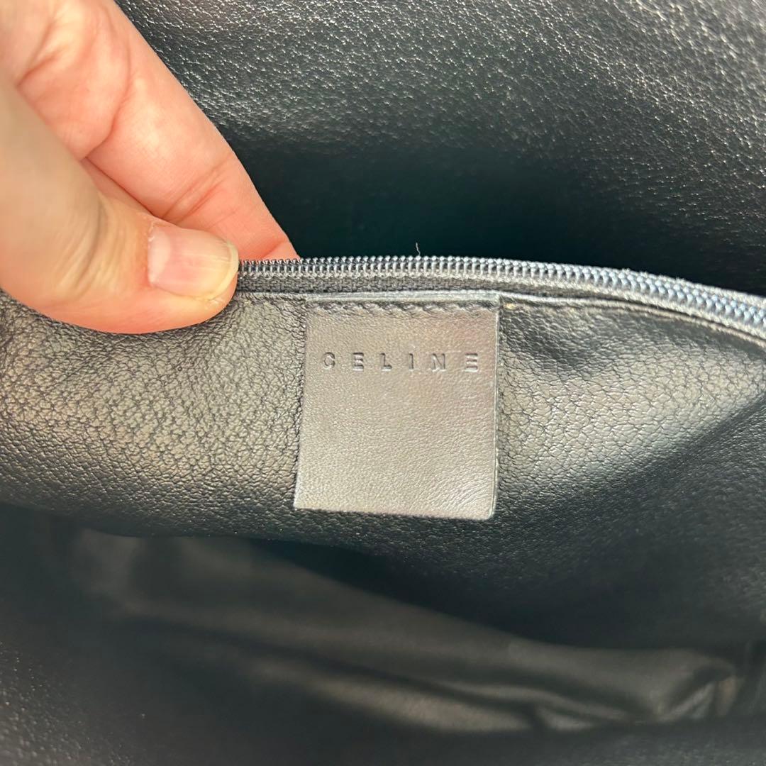 美品 CELINE 黒マカダム トリオンフ PVC バケツ型 トートバッグ