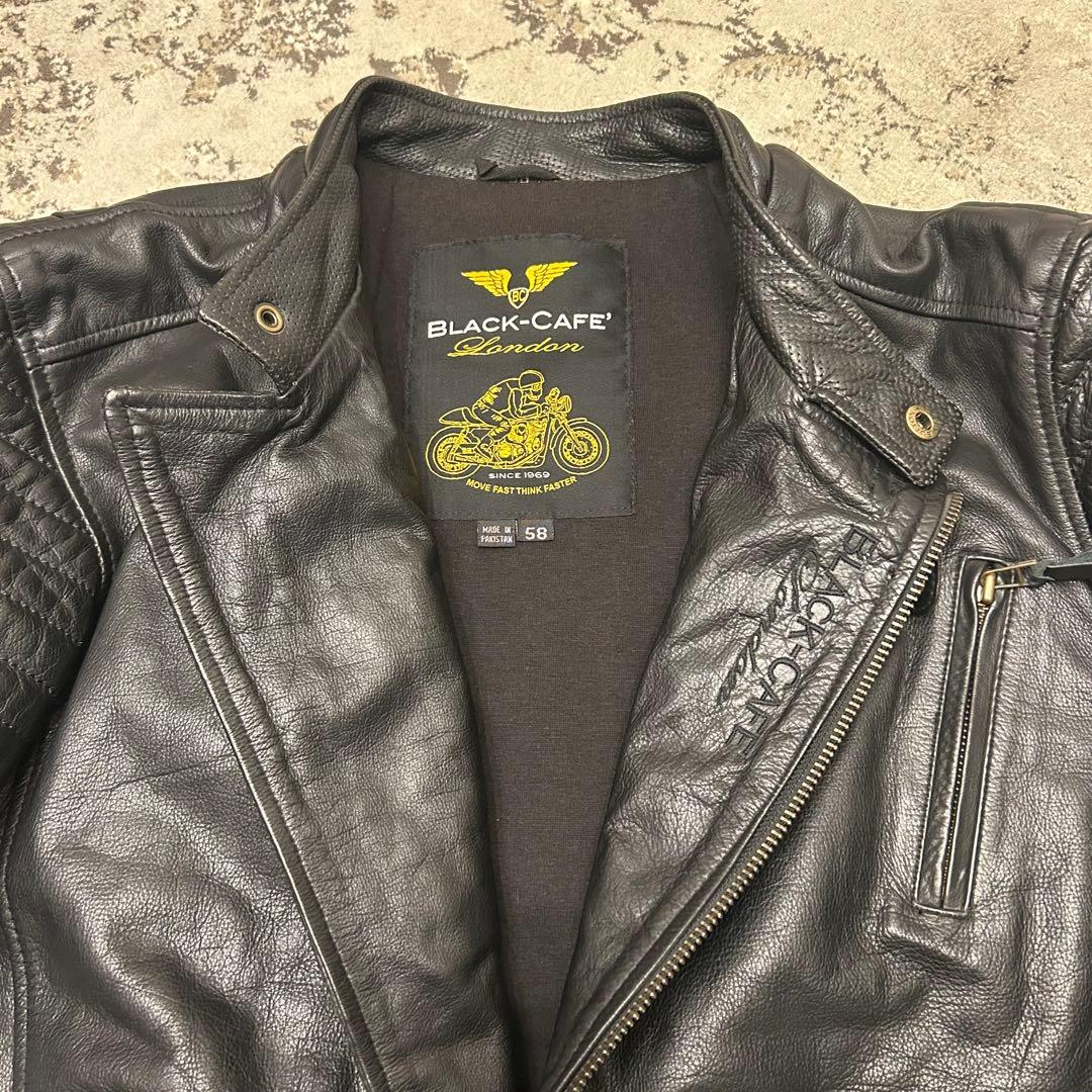 BLACK CAFE LONDON バイク　ライダース　レザー　ジャケット　58