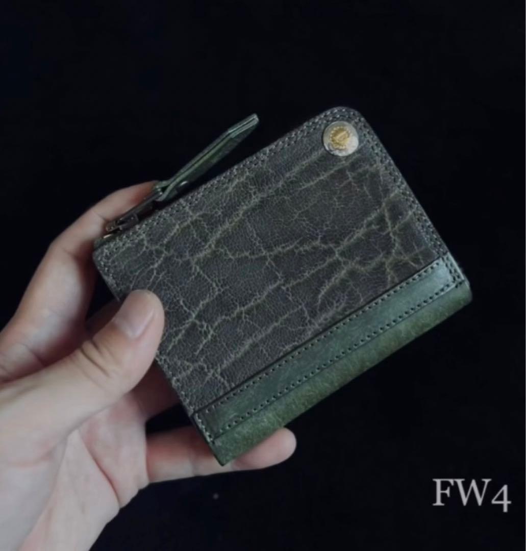 MOTO FW4 エレファント コンパクトジップ ウォレット グリーン　財布