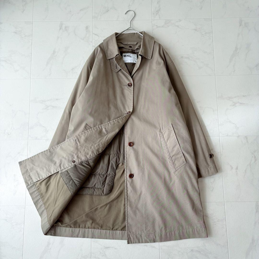 美品✨《MHL.》近年 ダウンライナー付 ステンカラーコート カーキ XL
