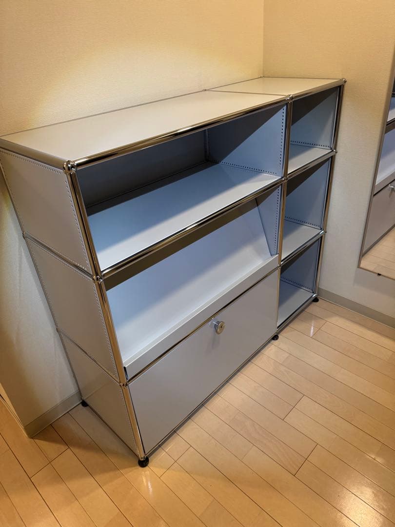 usm ハラー オープンシェルフ 3段 引き出し付き グレー