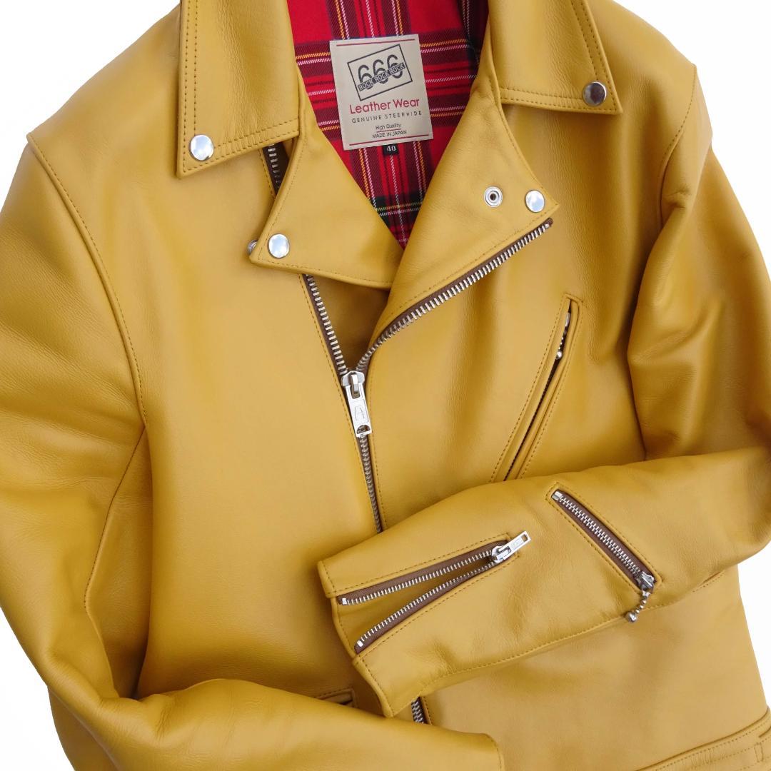 666 Leather Wearトリプルシックスサイクロンライダースイエロー40