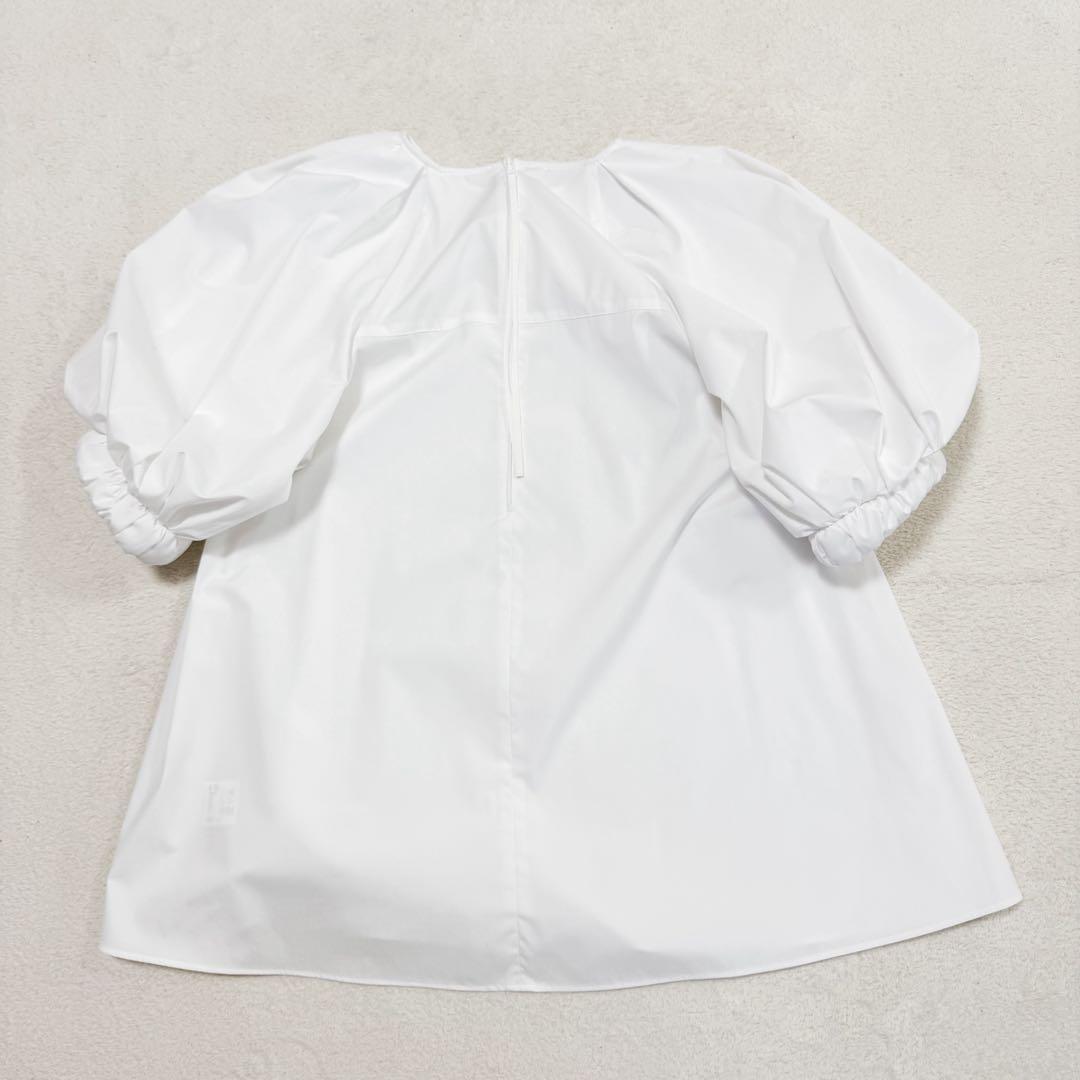 美品 ハッシュニュアンス 笹川友里さんコラボ パフスリーブ 半袖ブラウス 白 1
