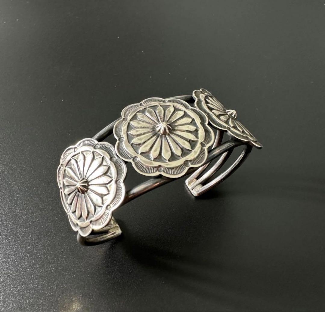 【美品】Navajo Andy Cadman 3連コンチョ バングル