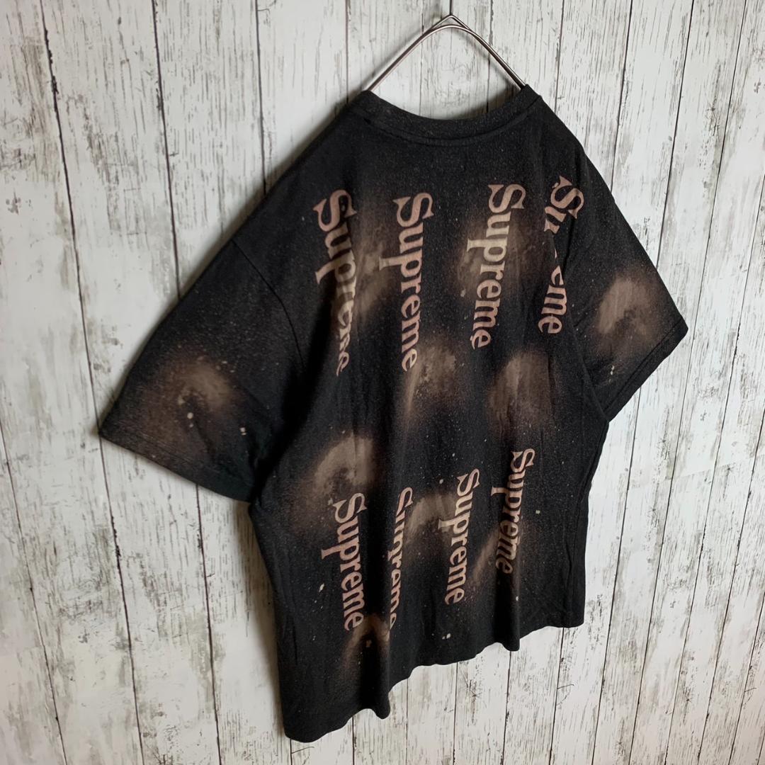 【希少・即完売モデル】シュプリーム☆総柄ロゴ入り入手困難Tシャツ/1421.