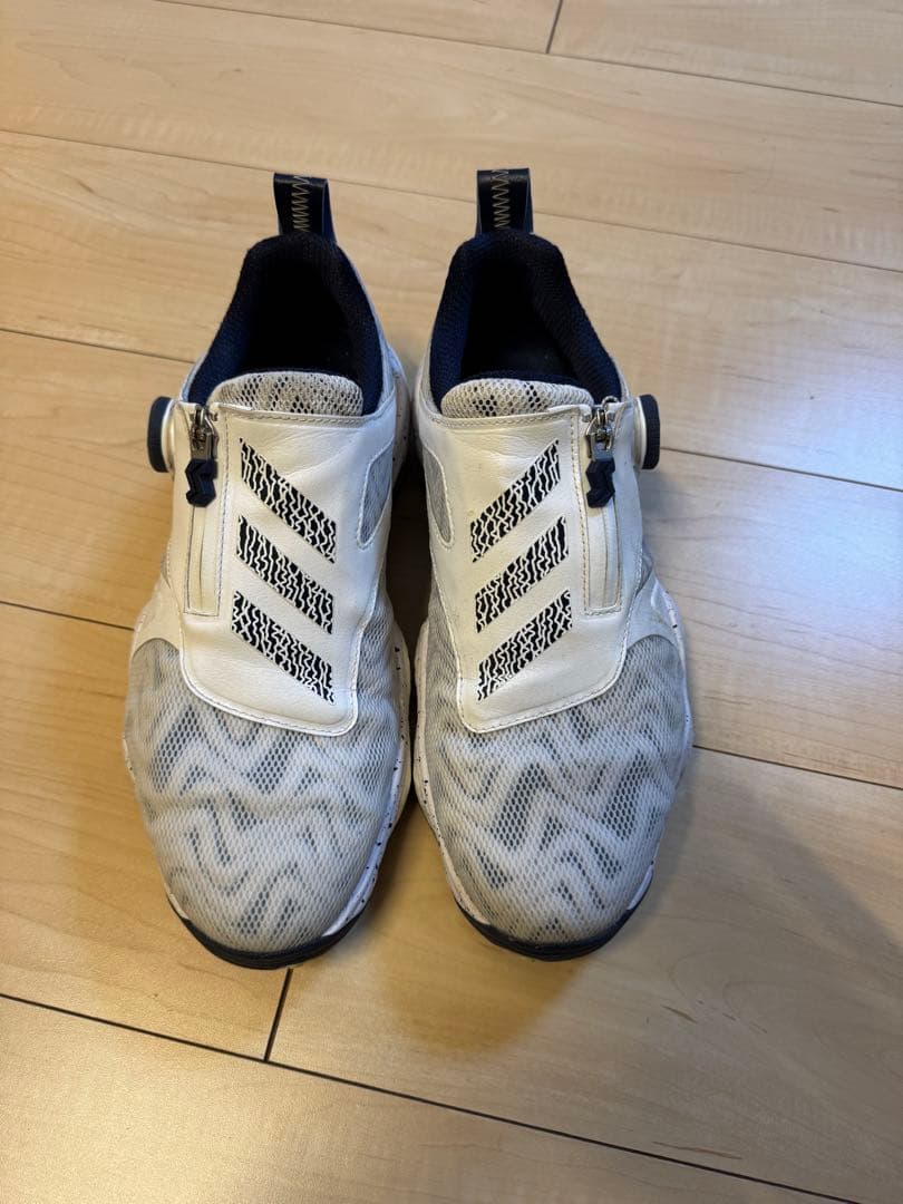 【美品】adidasコードカオス 25 ボア　ゴルフシューズ ホワイト/ネイビー