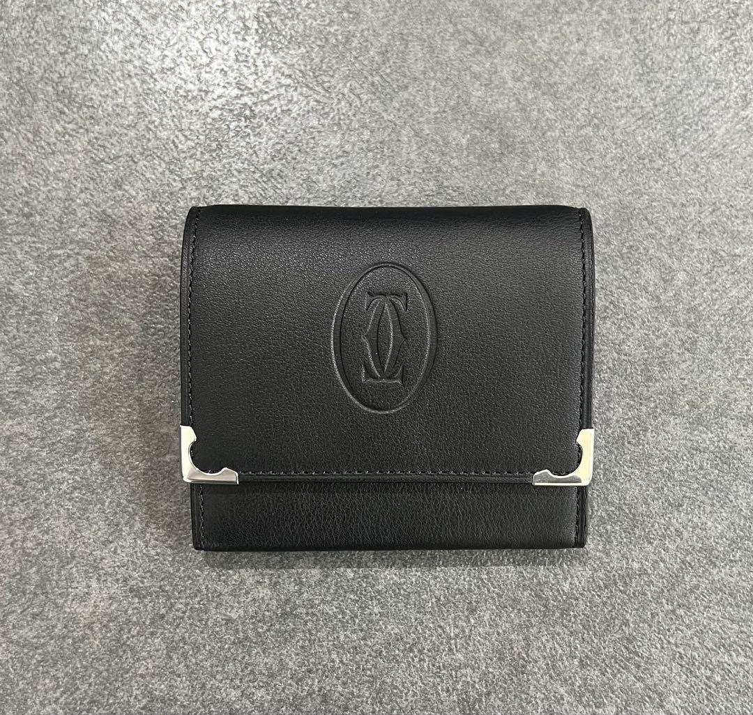 未使用 Cartier マスト ドゥ レザー ケース 小銭入れ 黒