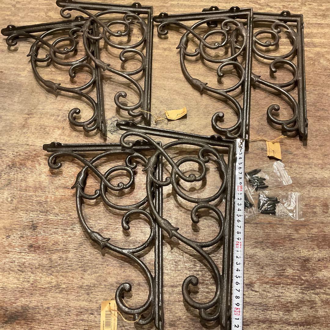 棚受け アイアン ブラケット 大 W40×D330×H220 オシャレ 6個