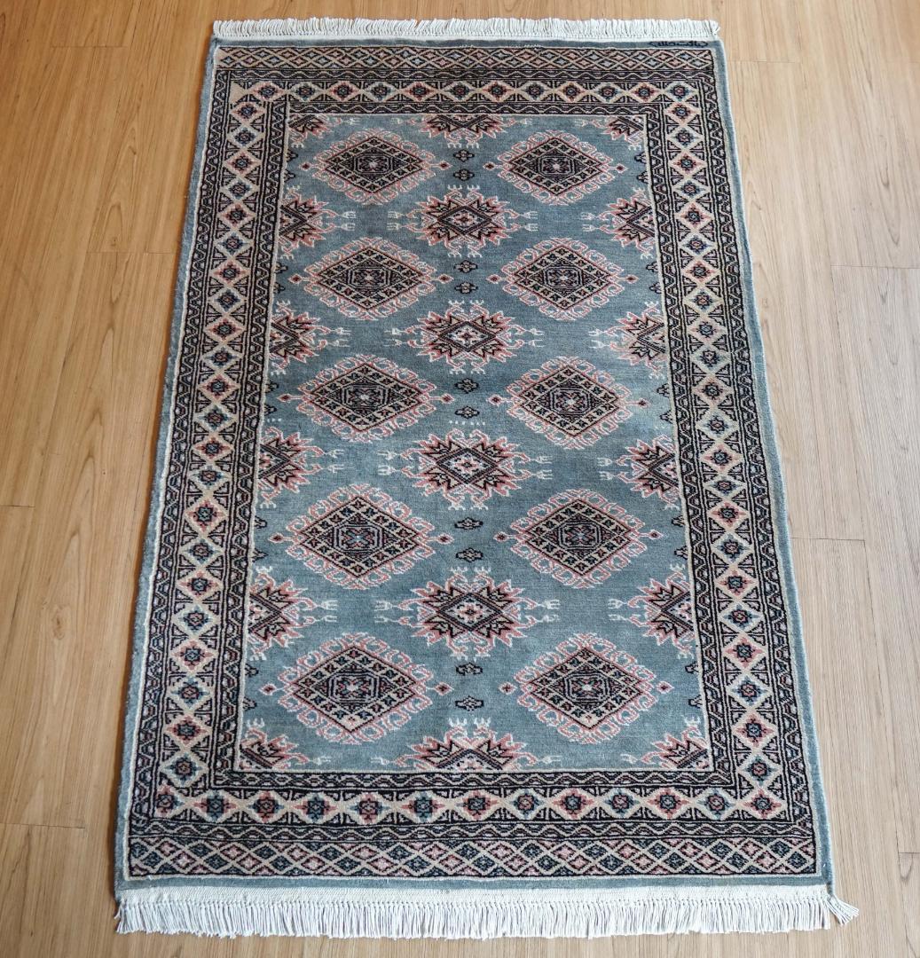 パキスタン手織り絨毯 144×92cm トライバルラグ