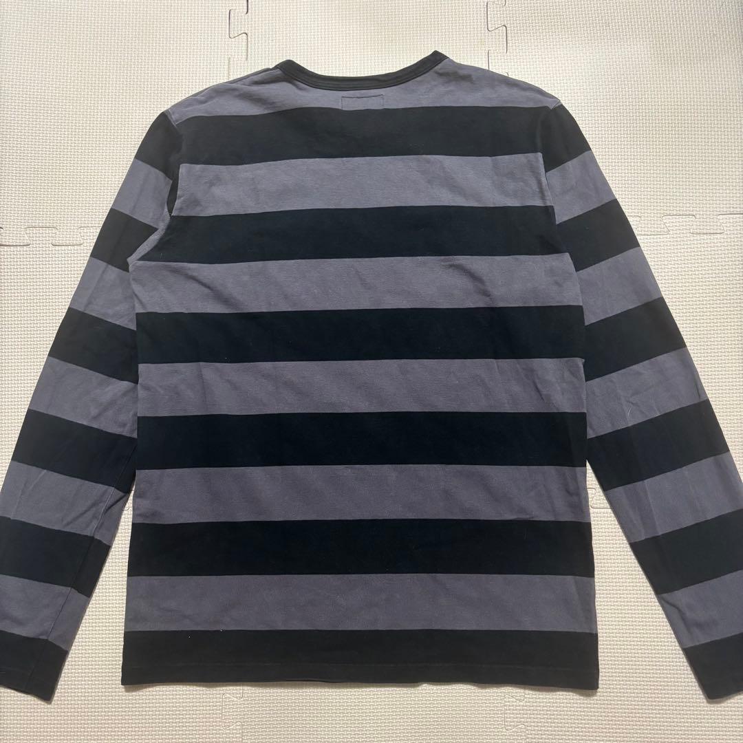 m*a様 agnis b. homme長袖カットソー グレーと黒のストライプ