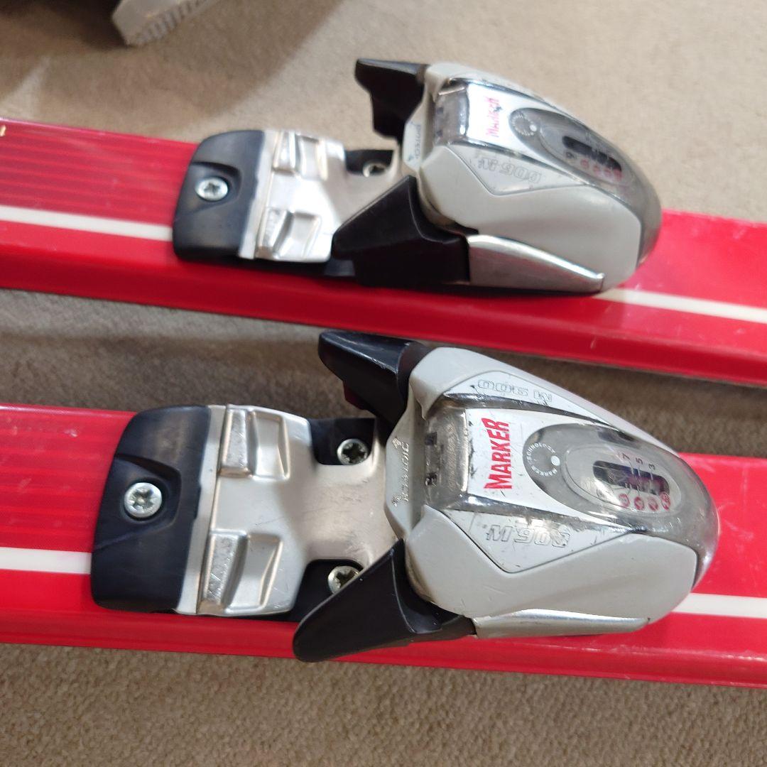 ④滑れる状態で発送 使用済ジュニアスキー150cmブーツ25cm ポールはおまけ