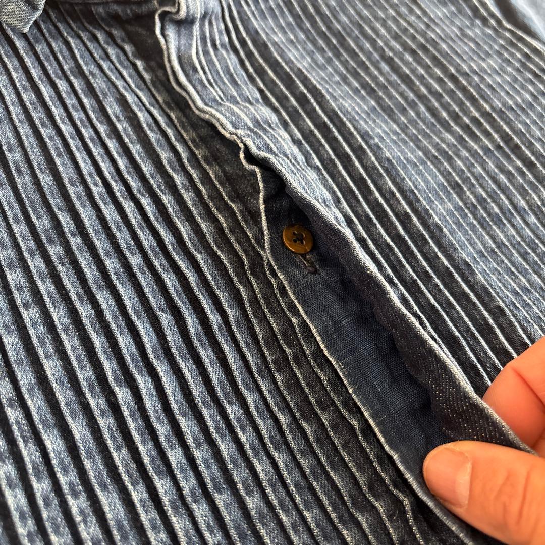 KAPITAL デニムプリーツ　半袖シャツ　XS