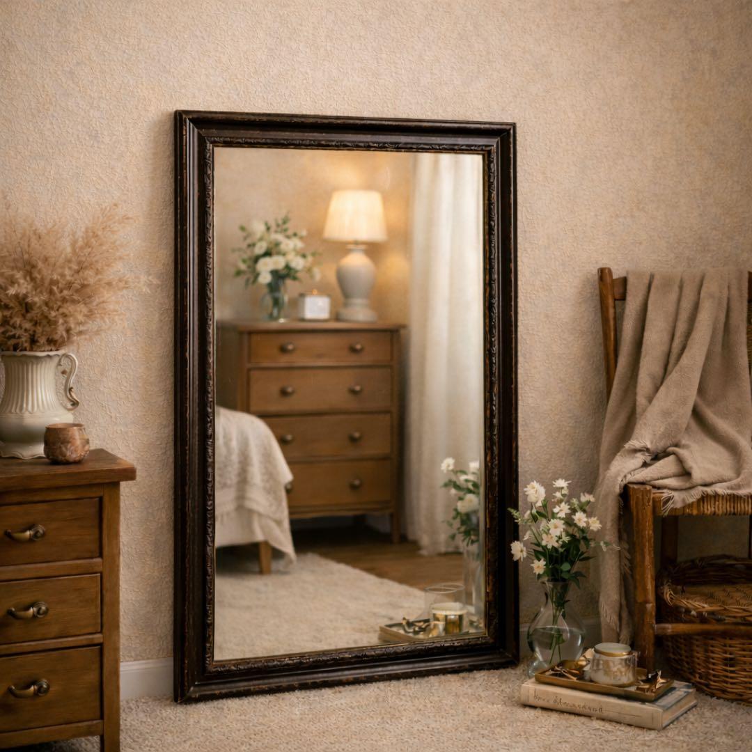 【超貴重一点もの！】アンティーク姿見 大型ミラー 鏡 フレーム