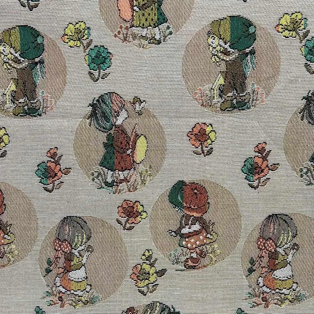 昭和レトロ 当時物 女の子柄 カーテン生地 ゴブラン織 5m まとめ売り 切売可