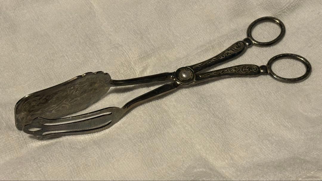 アンティーク　イタリア製　シルバープレート ケーキトング　ブレッドトング