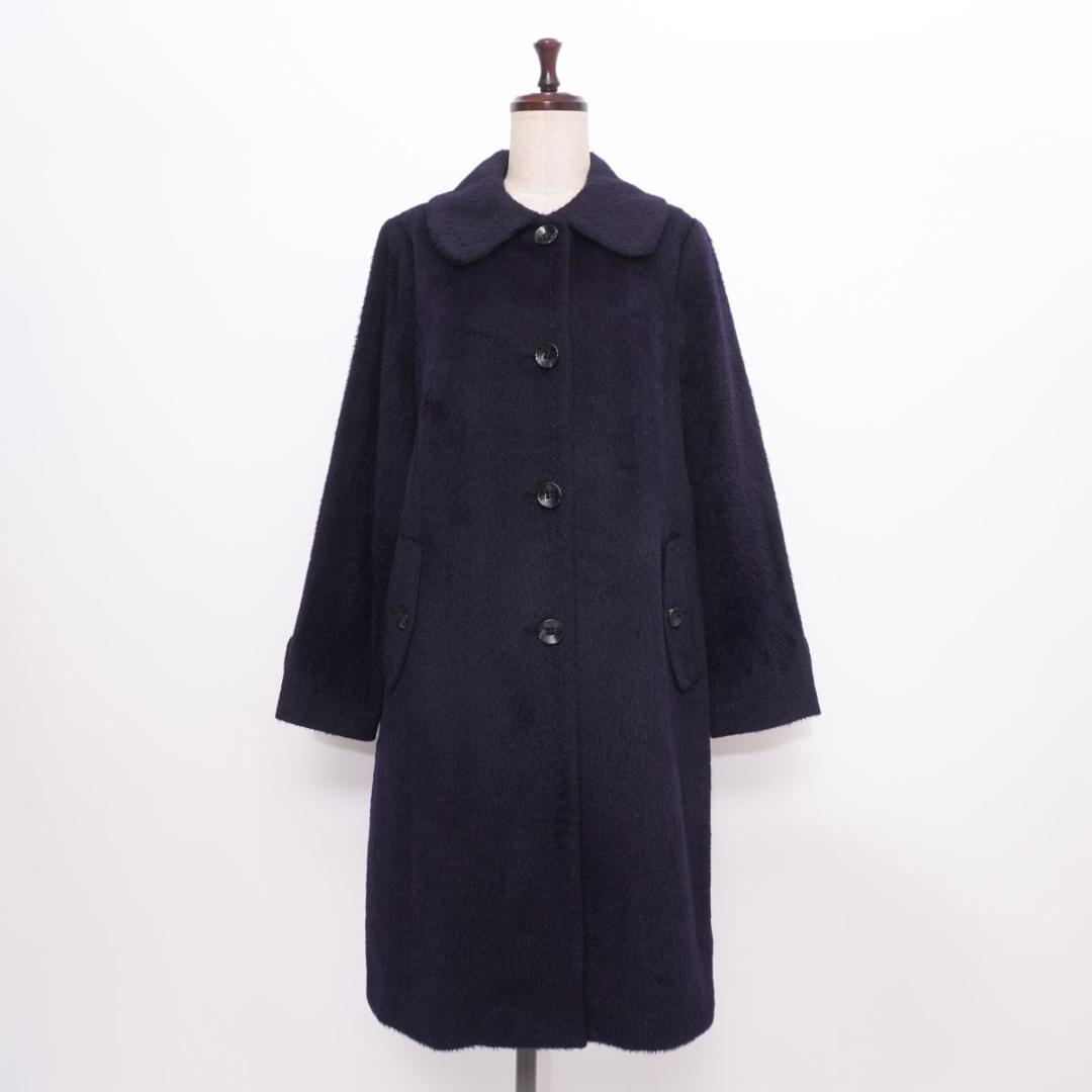 BCBG MAXAZRIA アルパカ100％ ボアコート 紺 M/L*LD949