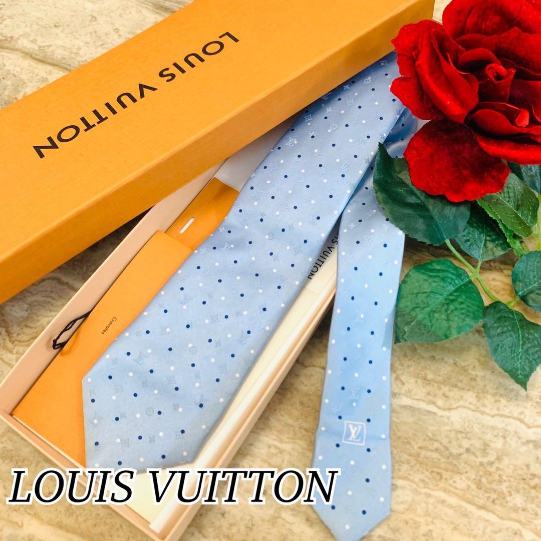 N6 ルイヴィトン モノグラム 総柄 ロゴ刺繍 M70568 ネクタイ メンズ