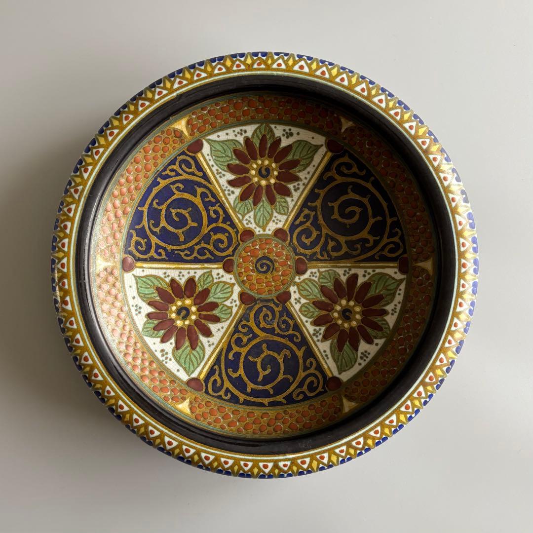 オランダ製アンティーク　1844年　装飾美術陶器　大鉢　【稀少品・美術品】