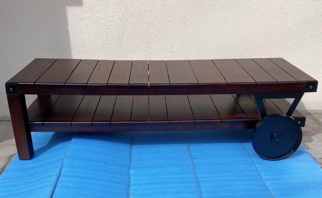 レトロ風 車輪付テレビ台 テレビボード ローボード 幅120㎝