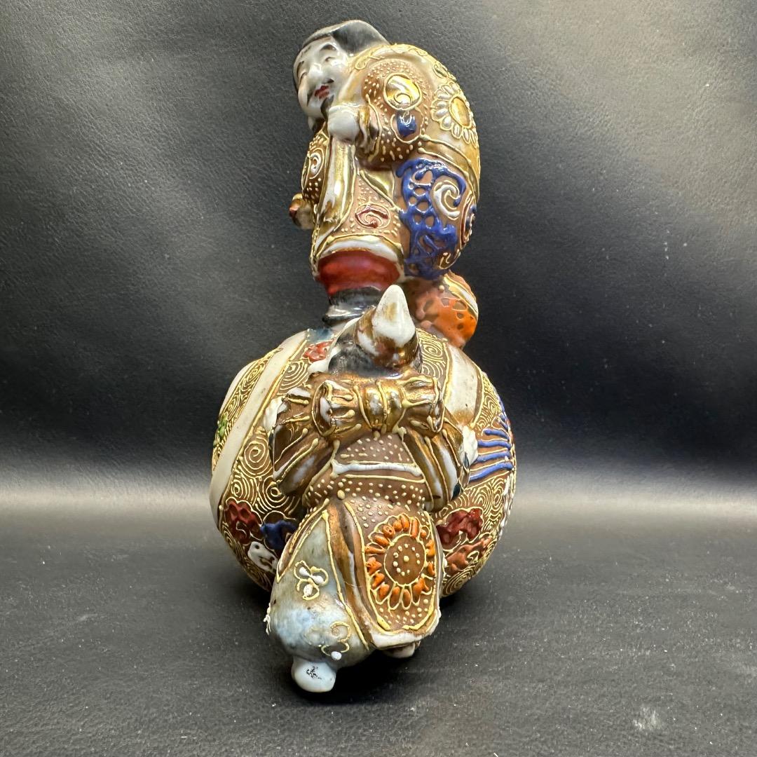 ♡Fa左1026 古九谷焼 恵比寿 大黒天 置物 アンティーク 七福神 縁起物