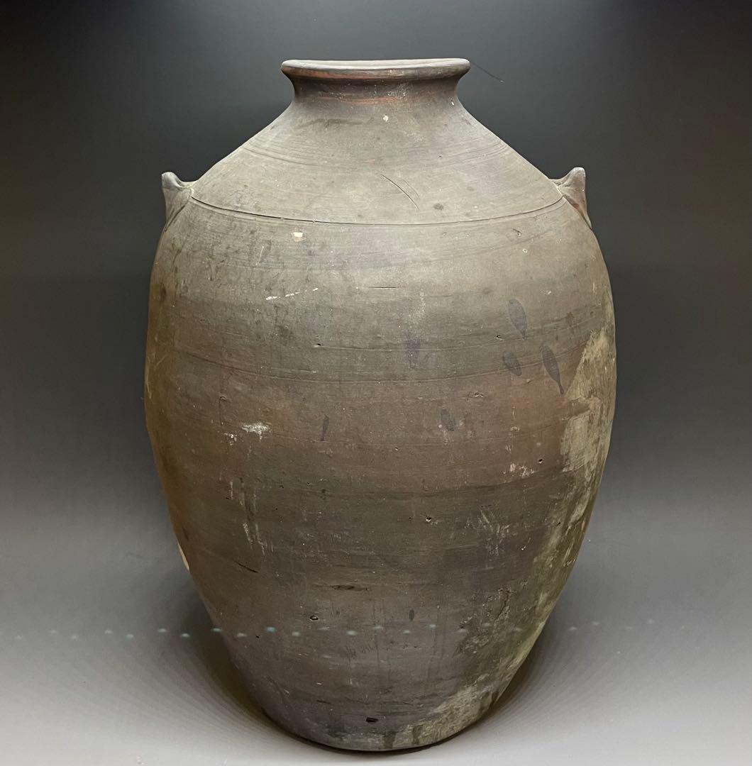 古南蛮　双耳南蛮壺　双耳壺　耳付壺　特大　43cm p3308