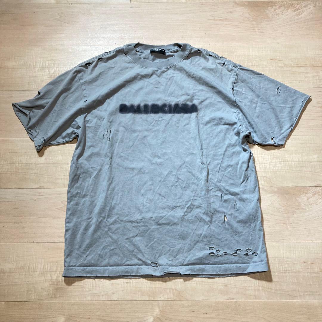 BALENCIAGA バレンシアガ デストロイ ダメージ加工 Tシャツ S