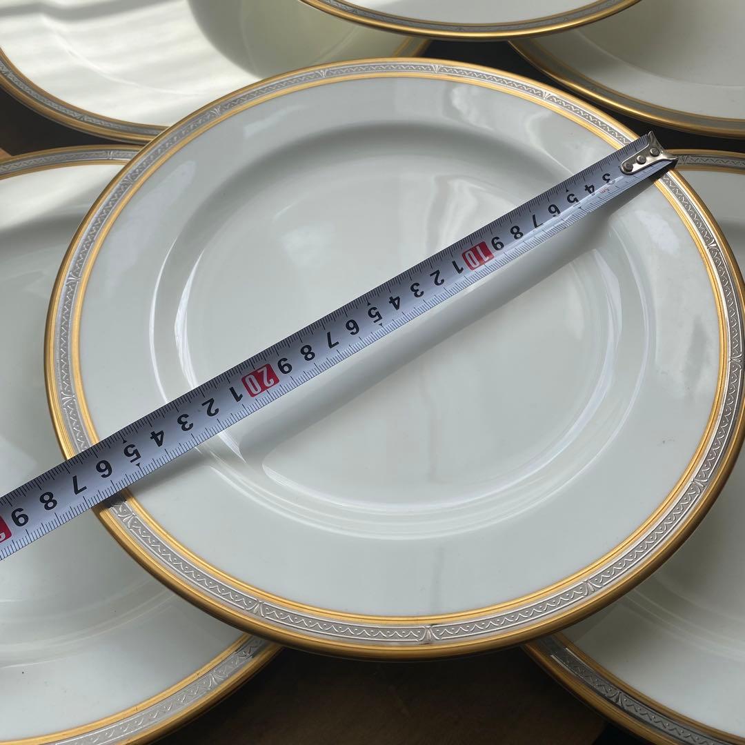 未使用　ノリタケ　金彩銀彩　大皿　6枚　メイン　食器　27㎝　廃盤