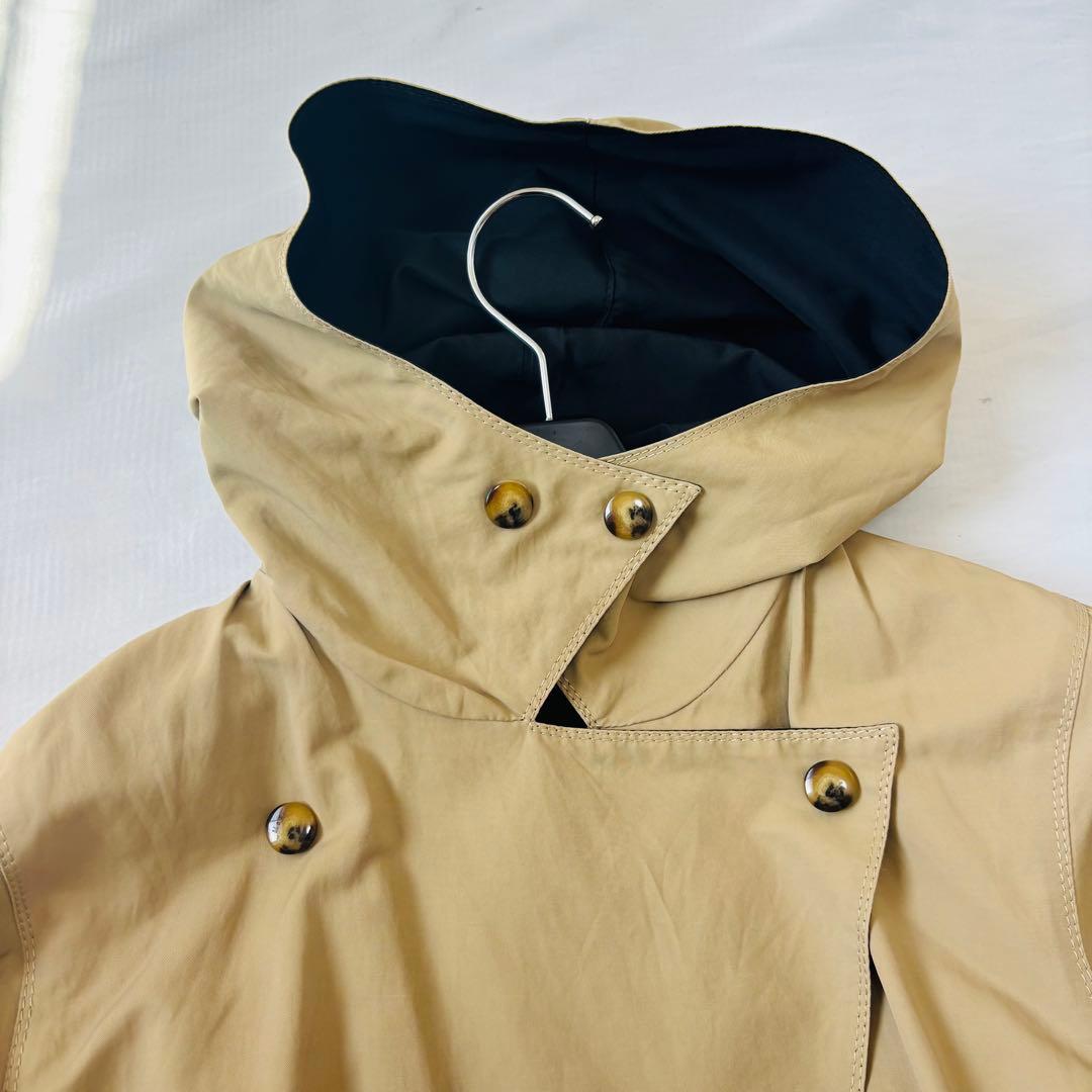 美品 MaxMara レインコート リバーシブル フード 大きいサイズ