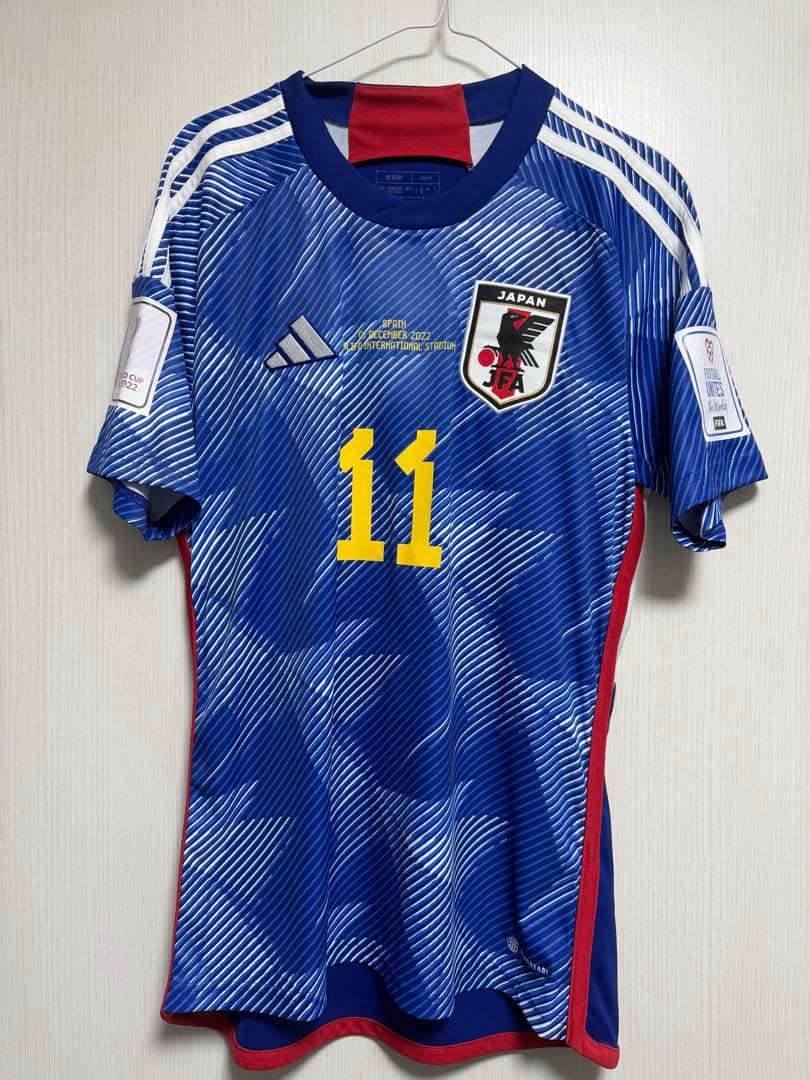 サッカー日本代表 久保建英 ユニフォーム カタールW杯 スペイン戦マーキング