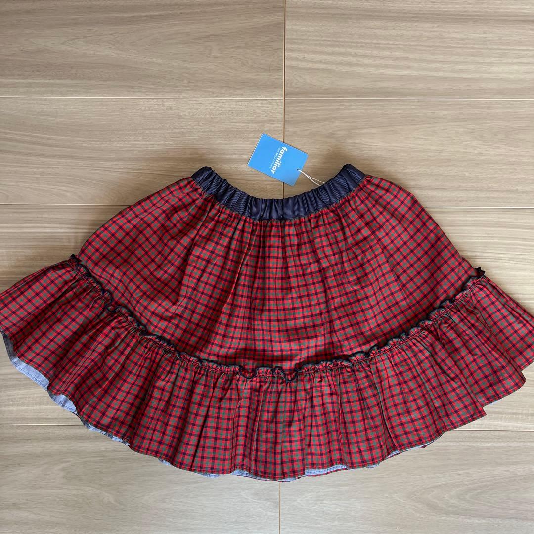 ファミリア チェック柄フリルスカート　130cm