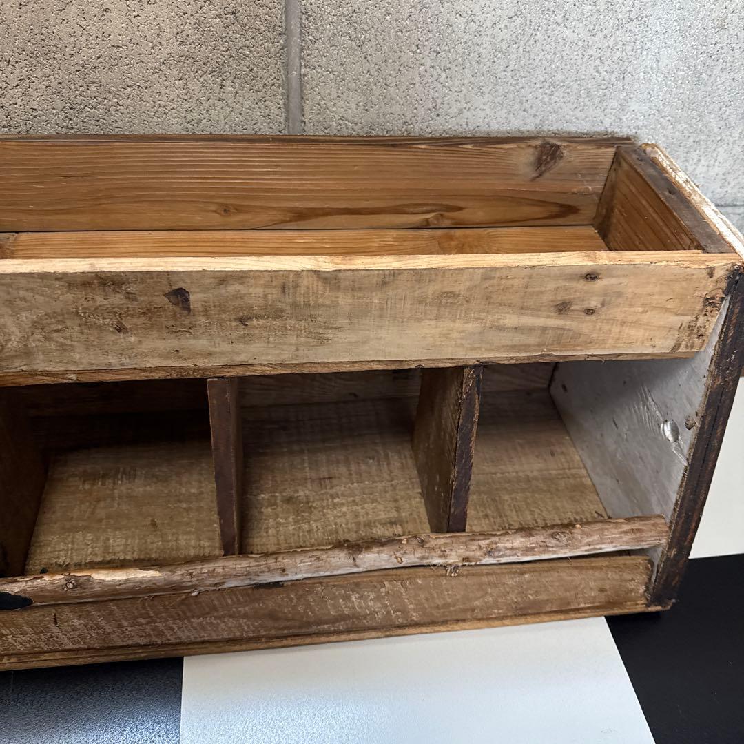 木製ラスタック棚 仕切り付き　古材作家様　ビンテージ棚　アンティーク棚