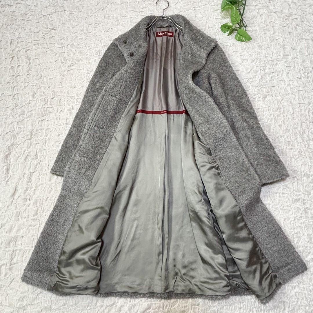 MaxMara STUDIO アルパカ混　スタンドカラー ロングコート 36