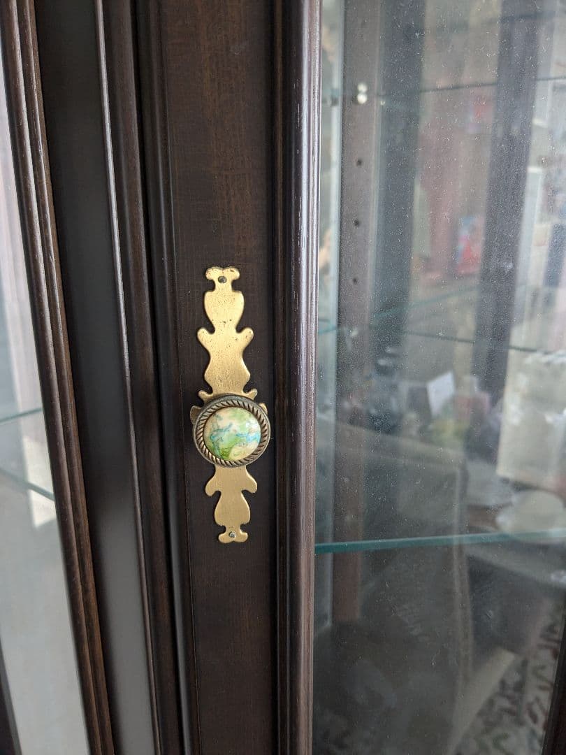 カリモク　アンティーク　コーナー　飾り棚　カップボード　キャビネット