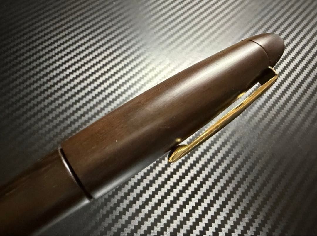 未使用に近い プラチナ 出雲 鉄刀木 F 細字 万年筆