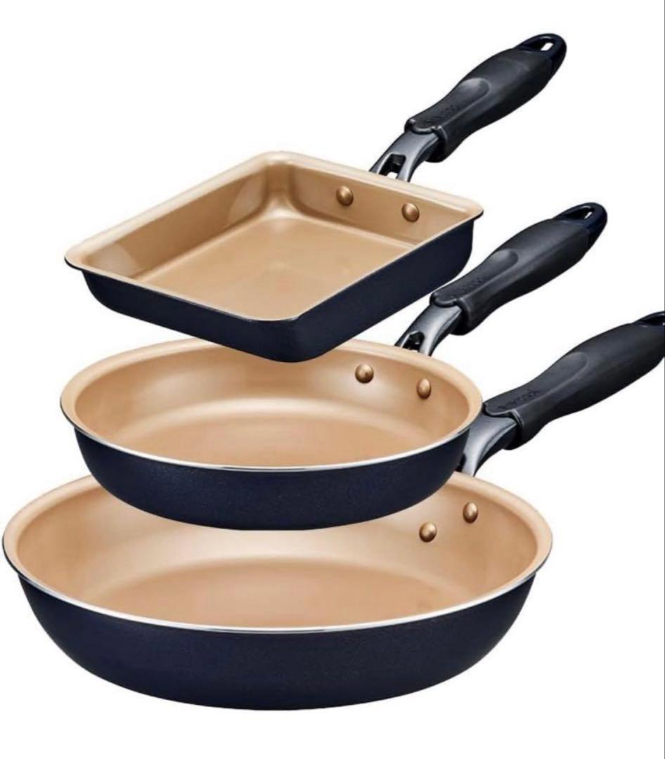 エバークック　フライパンセット3点セット　ガス火専用　evercook