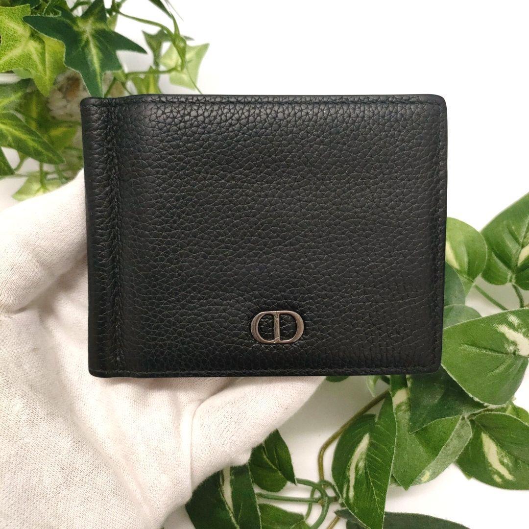 ディオール　マネークリップ　折り財布　ブラック　CDアイコン