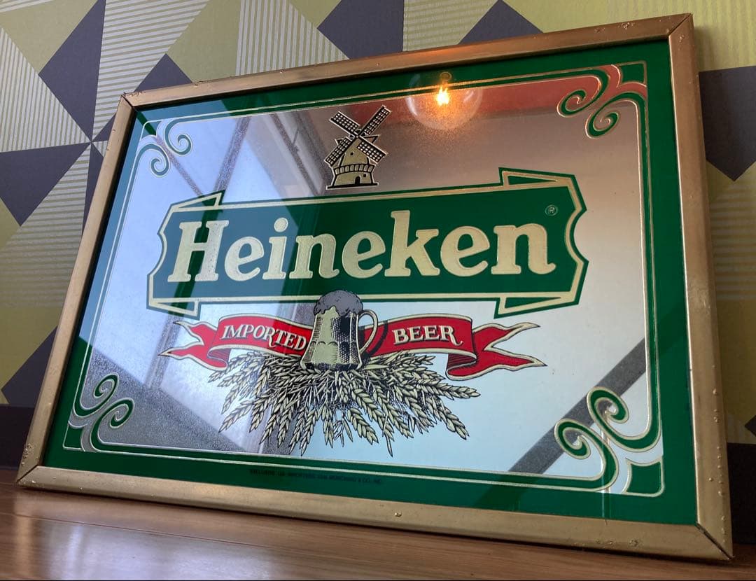 ハイネケン ヴィンテージ パブミラー レトロ アメリカン 雑貨 バー ガレージ